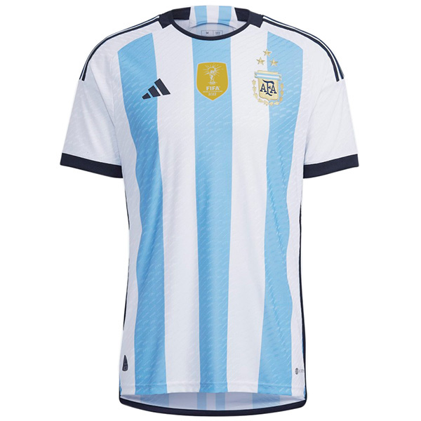 Argentina home player version jersey world cup champion 3 stars soccer uniform men's first football top shirt 2022-2023